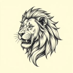 Engraving Lioness Tattoo