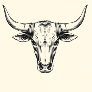 Engraving Longhorn Tattoo