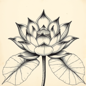 Engraving Lotus Tattoo