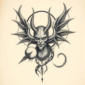 Engraving Lucifer Tattoo