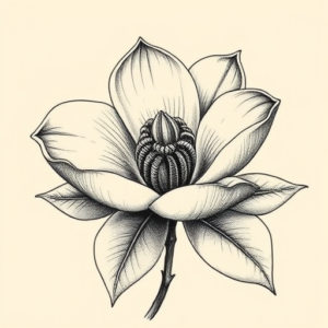 Engraving Magnolia Tattoo
