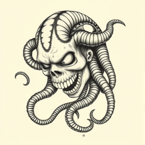 Engraving Medusa Tattoo