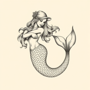 Engraving Mermaid Tattoo
