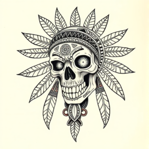 Engraving Mictlantecuhtli Tattoo