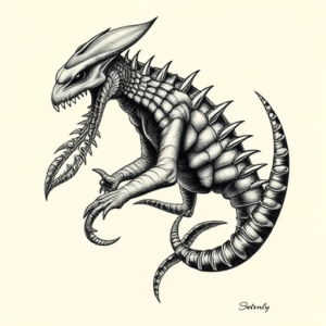 Engraving Monstera Tattoo