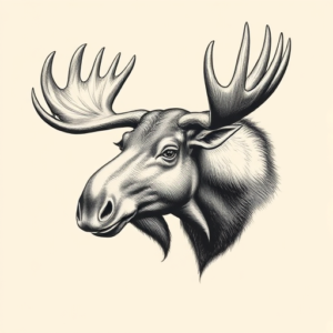 Engraving Moose Tattoo