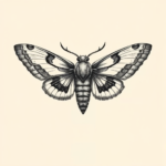 Engraving Moth Tattoo
