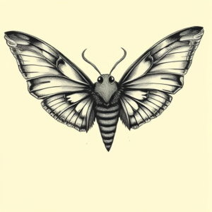 Engraving Mothman Tattoo