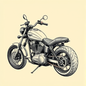 Engraving Motorcycle Tattoo