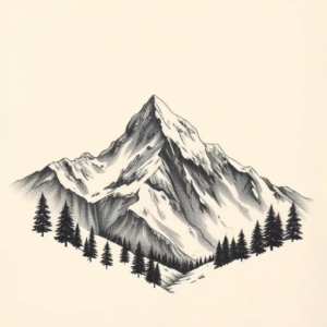 Engraving Mountain Tattoo