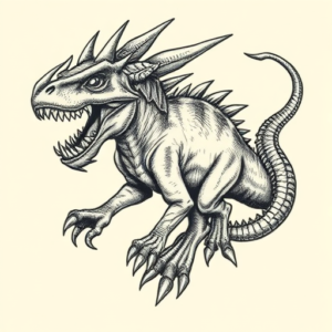 Engraving Mythosaur Tattoo