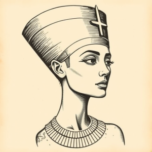 Engraving Nefertiti Tattoo