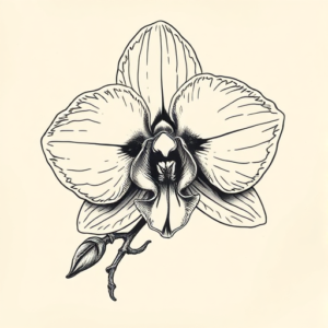 Engraving Orchid Tattoo