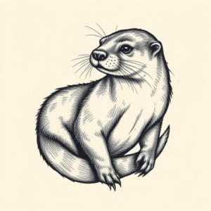 Engraving Otter Tattoo