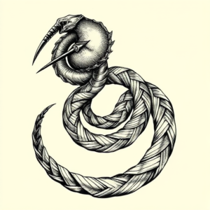 Engraving Ouroboros Tattoo