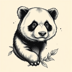 Engraving Panda Tattoo