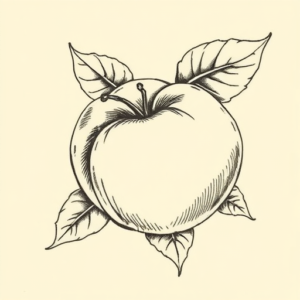 Engraving Peach Tattoo