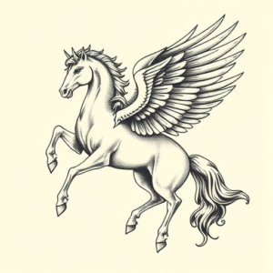 Engraving Pegasus Tattoo