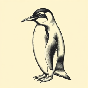 Engraving Penguin Tattoo
