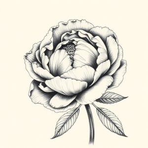 Engraving Peony Tattoo