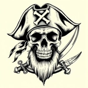 Engraving Pirate Tattoo