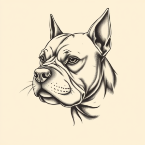 Engraving Pitbull Tattoo