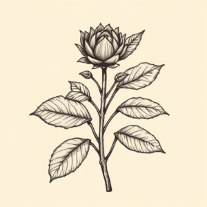 Engraving Plant Tattoo