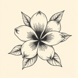 Engraving Plumeria Tattoo