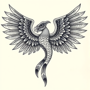 Engraving Quetzalcoatl Tattoo