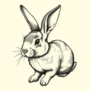 Engraving Rabbit Tattoo