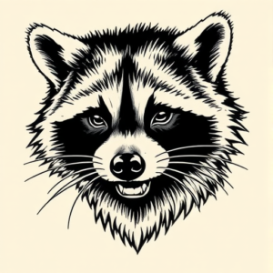 Engraving Raccoon Tattoo