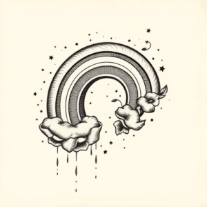 Engraving Rainbow Tattoo