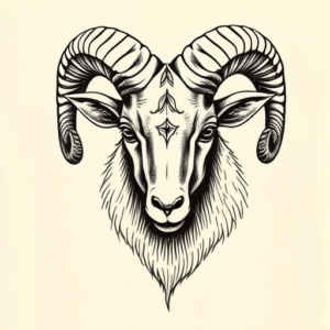 Engraving Ram Tattoo