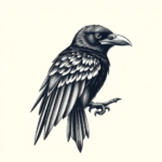 Engraving Raven Tattoo