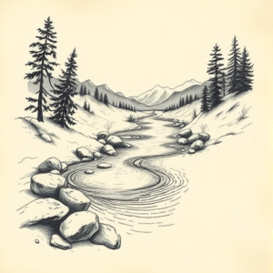 Engraving River Tattoo