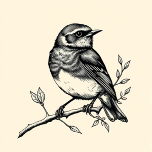 Engraving Robin Tattoo