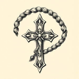 Engraving Rosary Tattoo
