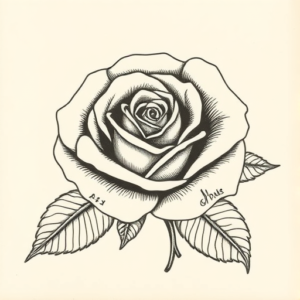 Engraving Rose Tattoo