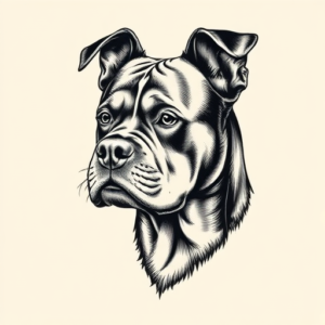 Engraving Rottweiler Tattoo