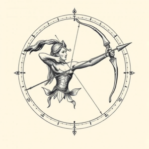 Engraving Sagittarius Tattoo