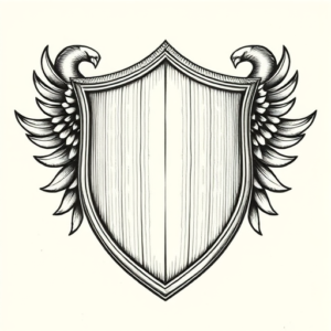 Engraving Shield Tattoo