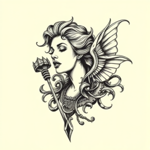 Engraving Siren Tattoo