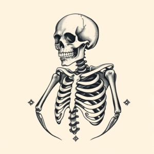 Engraving Skeleton Tattoo