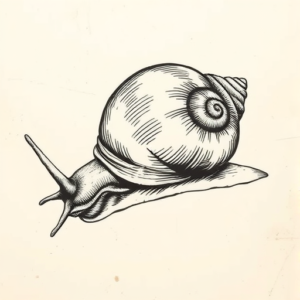 Engraving Snail Tattoo