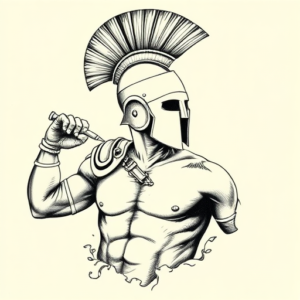 Engraving Spartan Tattoo