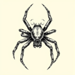 Engraving Spider Tattoo