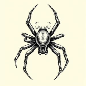Engraving Spider Tattoo