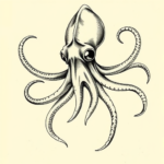 Engraving Squid Tattoo