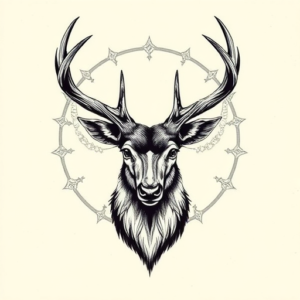 Engraving Stag Tattoo