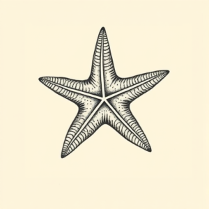 Engraving Starfish Tattoo